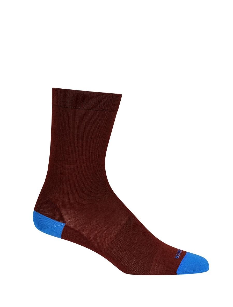 Chaussettes Icebreaker Merino Lifestyle Fine Gauge Crew Femme Rouge Bleu | FR 1434SGLO